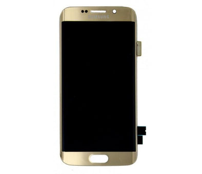 LCD + TOUCH FOR SAMSUNG S6 EDGE WITH FRAME GOLD - Tiger Parts