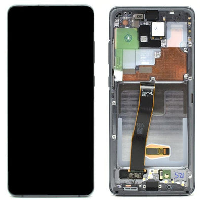 OLED ASSEMBLY WITH FRAME COMPATIBLE FOR SAMSUNG S20 ULTRA (GREY) - Tiger Parts