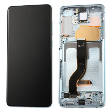OLED ASSEMBLY WITH FRAME FOR SAMSUNG S20 PLUS 5G (CLOUD BLUE) - Tiger Parts