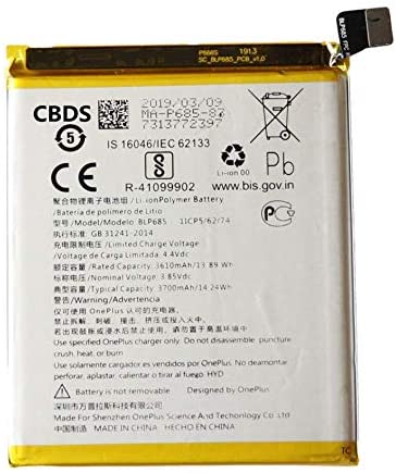 REPLACEMENT BATTERY COMPATIBLE FOR ONE + 6 (A6000-A6003)(BLP657) - Tiger Parts