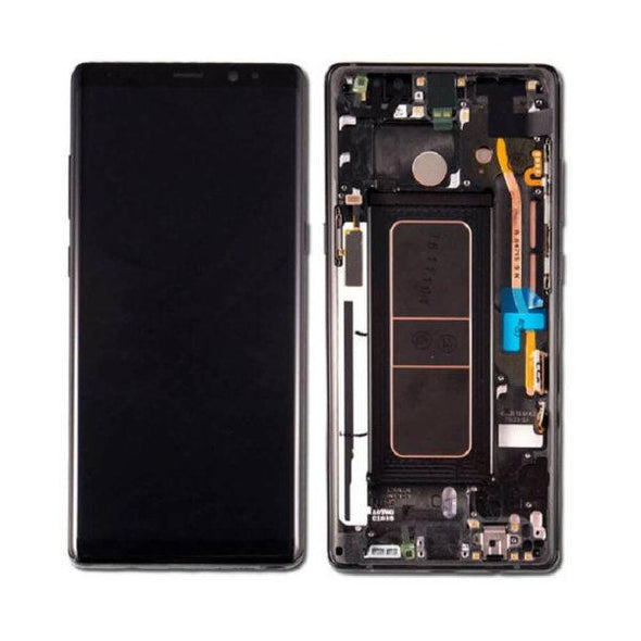 OLED ASSEMBLY WITH FRAME COMPATIBLE FOR SAMSUNG NOTE 8 (BLACK) - Tiger Parts