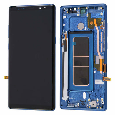 OLED ASSEMBLY WITH FRAME COMPATIBLE FOR SAMSUNG NOTE 8 (BLUE) - Tiger Parts